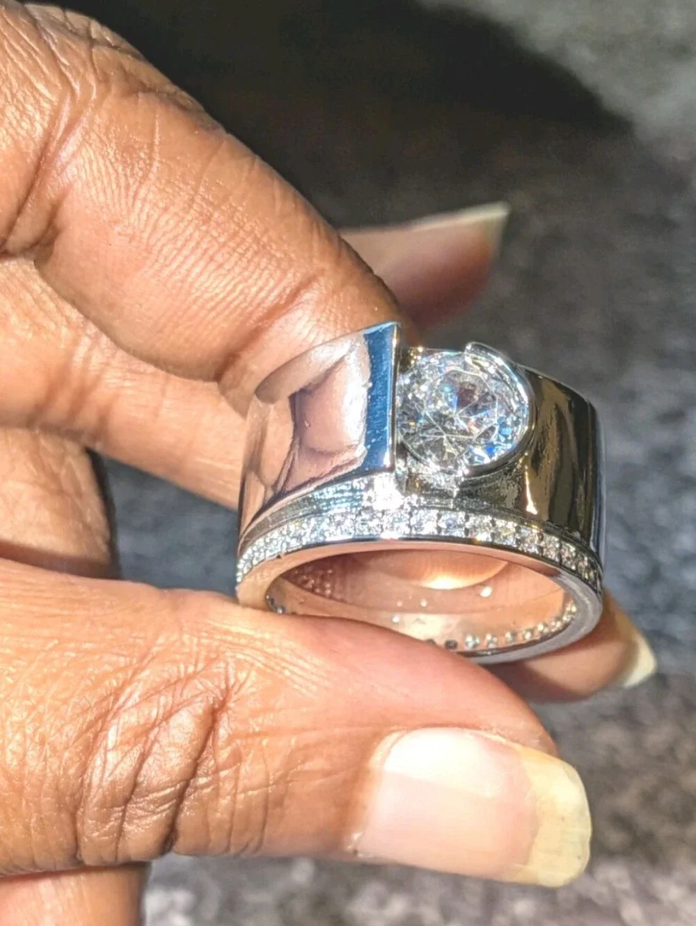 2.00 Carat Men's Wedding Ring 14K White Gold Plated Round Lab-Created Diamond 10